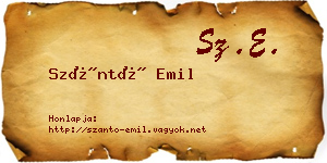 Szántó Emil névjegykártya